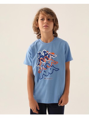Kappa Logo Coleman Erkek Çocuk Mavi-Yeşil Regular Fit Tişört