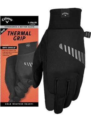 Callaway Mens Left Hand Thermal Grıp 2pk Gloves S Black - Erkek Golf Eldiveni Sol El Siyah Small