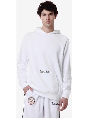 Kappa Authentic Manolo Warner Bros - Rick And Morty Erkek Beyaz Regular Fit Hoodie