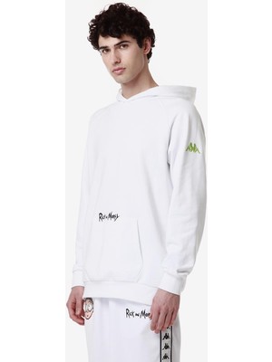 Kappa Authentic Manolo Warner Bros - Rick And Morty Erkek Beyaz Regular Fit Hoodie