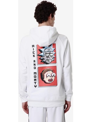 Kappa Authentic Manolo Warner Bros - Rick And Morty Erkek Beyaz Regular Fit Hoodie