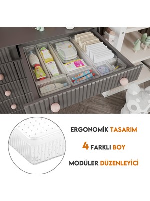 Meleni Baby 8 Parça Bebek Çekmece Düzenleyici,bebek Organizer,bebek Bakım Organizer Şeffaf