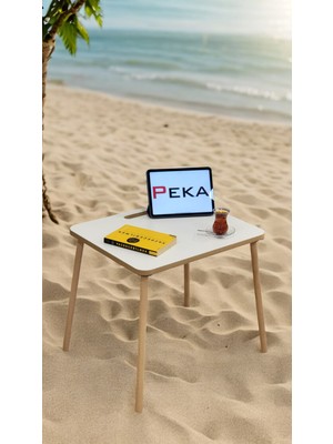 Peka Yüksek Kalite Katlanır Kamp Masası Portatif Mdf Bahçe Balkon Piknik Sehpası 60X45CM