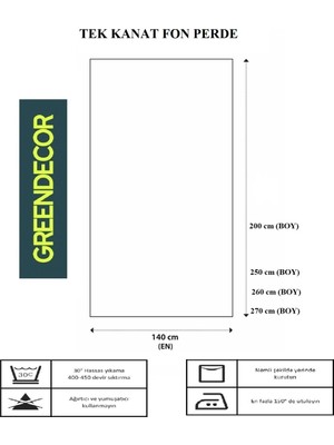 Greendecor Bohem Yaprak Desenli Dijital Baskılı Fon Perde (Tek Kanat) Pastel Renkli Modern Tasarımlı Fon Perde