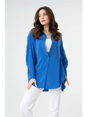 Puane Bol Kesim Poplin  Gömlek