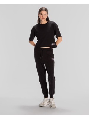 Kappa Authentic Lily Kadın Siyah Regular Fit Tişört