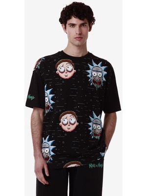 Kappa Authentic Mako Warner Bros - Rick And Morty Erkek Siyah Comfort Fit Tişört