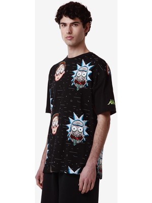 Kappa Authentic Mako Warner Bros - Rick And Morty Erkek Siyah Comfort Fit Tişört