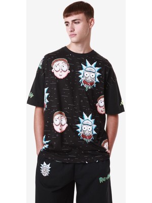 Kappa Authentic Mako Warner Bros - Rick And Morty Erkek Siyah Comfort Fit Tişört