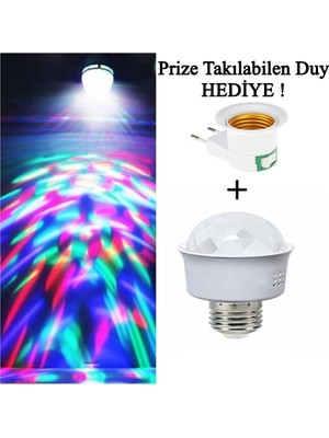 Gaman E27 Duy Renkli Disko Ampülü Disco Topu LED Disko Ampul Yerine Takılır ( Gece Lambası ) + Prize Takılan E27 Duy