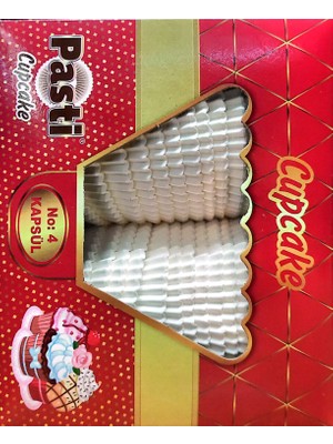 Pasti Cup Cake No.4 Beyaz 600 Adet (5x3) cm Yanmaz Yapışmaz Özellikli Kek Kalıbı