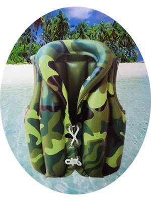 Aixiang Kamuflaj Desenli Şişme Can Yeleği 58 cm