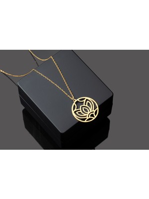 Decovienotr Lotus Çiçeği Mandala Gümüş KOLYE,925 Ayar Gümüş Kolye,gümüş,rose Gold,altın Kaplama Kolye