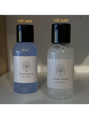 Luz Otel Tipi 100 Adet Şampuan 100 Adet Duş Jeli Tek Kullanımlık Buklet Seti