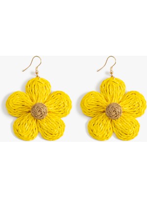 Koton Çiçek Küpe Sallantılı Hasır