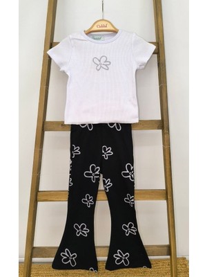 Cichlid Kız Çiçek Desenli Ispanyol Paça Taylı Takım