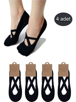 Aware Time Kadın 4'lü Kaymaz Taban Yoga Fitness Plates Çorap Standart Beden
