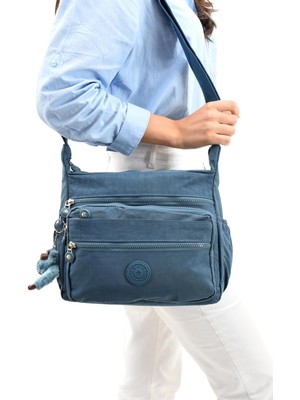 571 Collections Çanta Çapraz Askılı Ultra Hafif Çok Cepli Bayan Omuz Çantası Mavi (Model: 571-6A)