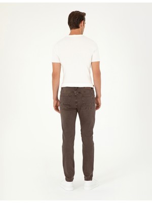 Pierre Cardin Erkek Kahverengi Slim Fit Jean Pantolon 50294615-VR029