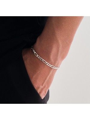 Aura Gümüş 925 Ayar Gümüş Zincir 5mm Figaro Bileklik