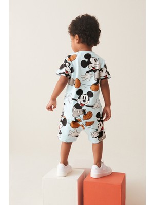 Ladin Store Yeni Sezon Erkek Çocuk Mickey Mouse Baskılı Pamuklu T-Shirt ve Şortlu Alt-Üst Ikili Yazlık Takım