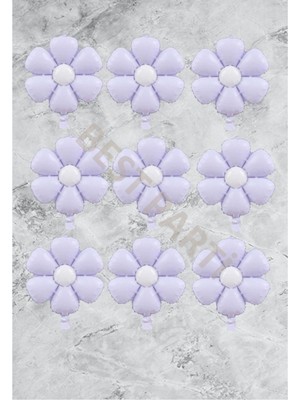 Rönesans Parti Papatya Folyo Balon Seti 9'lu Makaron Lila