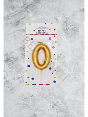 Bal10 Dünyası 0 Rakamı Gold Renk Duğum Günü Pasta Mumu