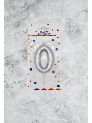 Bal10 Dünyası 0 Rakamı Gümüş Renk Duğum Günü Pasta Mumu