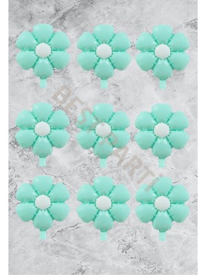 Best Parti Papatya Folyo Balon Seti 9'lu Makaron Su Yeşili