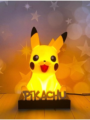 Meg Art 3D Pikachu Gece Lambası Çocuk Odası Gece Lambası Masaüstü Lambası