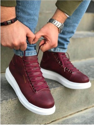 Uomo Forte Gnt-3942 Erkek Bilek Boy Spor Ayakkabı Bordo