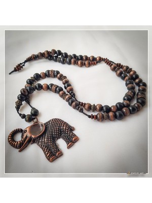 Z Jewelry Art Elpele - El Yapımı Etnik Otantik Bohem Kadın Erkek Unisex Fil Kolye