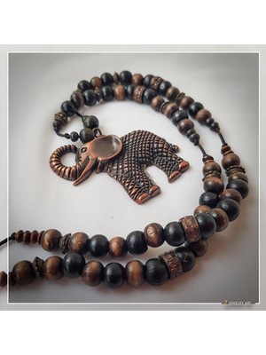 Z Jewelry Art Elpele - El Yapımı Etnik Otantik Bohem Kadın Erkek Unisex Fil Kolye