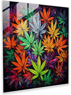 Geometrik Harmony Cam Baskı - Ot, Mozaik, Cam Sanatı, Cam Baskı, 30 x 30 cm