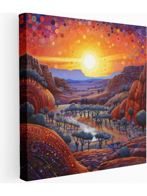 Gün Batımı Kanyonu Noktacılık Kanvas Tablo, 30 x 30 cm