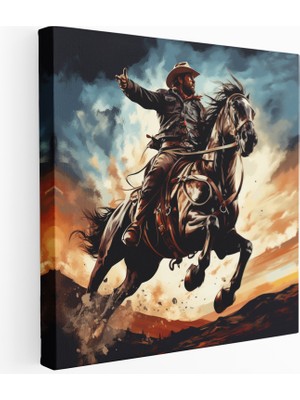 Rodeo Heyecanı Kanvas Tablo, 30 x 30 cm