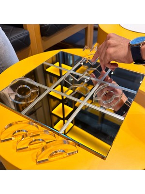 Decorita Ayna Xox Oyun Tahtası | Tic Tac Toe Cam Dekor Tablası | Düz Ayna | 30CM x 30CM