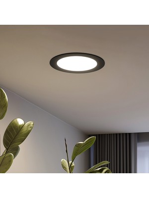 Maxled MX-1024B - 15W 6500K Soğuk Beyaz | Siyah Kasa Sıva Altı Yuvarlak LED Panel