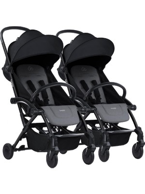 Bumprider Connect³ Ikiz Bebek Arabası / Black - Grey Melange
