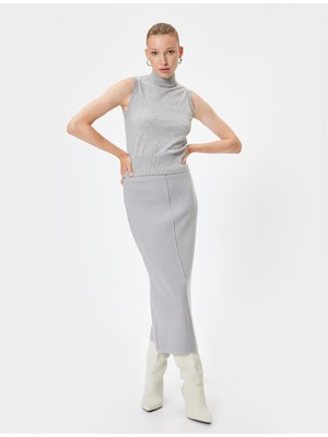 Koton Kalem Triko Etek Midi Boy Slim Fit Standart Bel