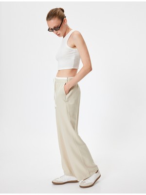 Koton Bol Paça Pantolon Viskon Kumaş Cepli Beli Bağlamalı