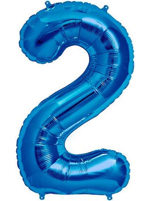 Patladı Gitti 2 Rakam Mavi Folyo Balon 34 Inç 76-82 Cm