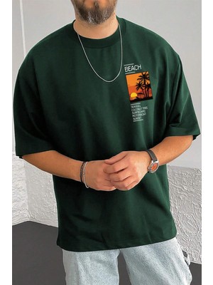 Only Trendwear Erkek Beach Baskılı Oversize Tshirt