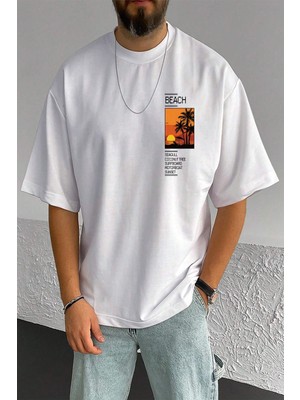 Only Trendwear Erkek Beach Baskılı Oversize Tshirt