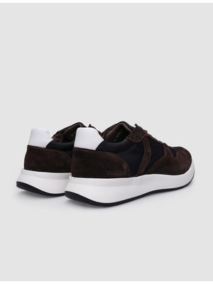 Cabani %100 Hakiki Deri Kahverengi Süet Bağcıklı Erkek Spor Ayakkabı