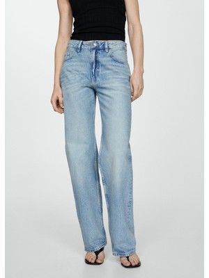 Mango Orta Bel Mid-Rise Düz Paça Jean