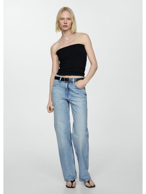 Mango Orta Bel Mid-Rise Düz Paça Jean