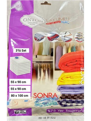 Onton Vakumlu Hurç 3'lü Set  (2X55*90+1X80*100)