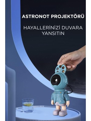 Torima Lw-37 Mavi Astronot Projektör Gece Lambası