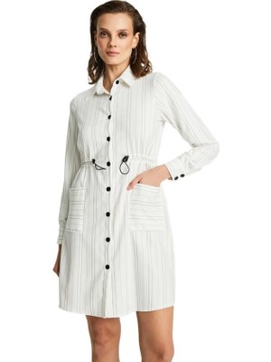 Batik C15017 Düğmeli Belden Bağlamalı Elbise